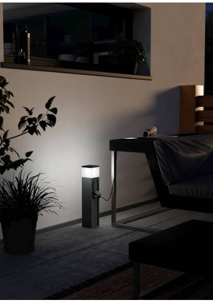 Park 5 Antrasit Alüminyum Dış Mekan Bahçe Topraklı Priz Aydınlatması modelleri