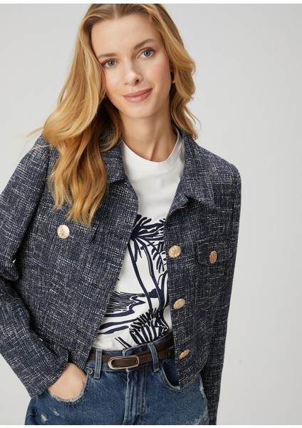 Lacivert Tweed Ceket