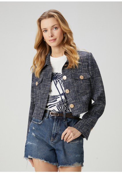 Lacivert Tweed Ceket modelleri