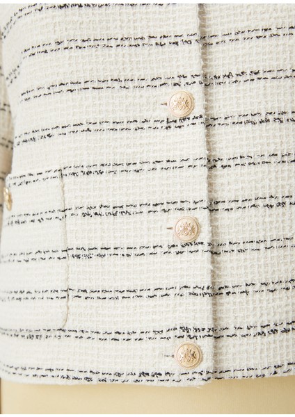 Ekru Tweed Ceket