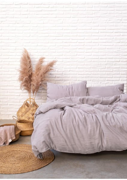 Washed Linen Orchid Keten Çift Kişilik Nevresim Kılıfı 200X220 cm fiyatları