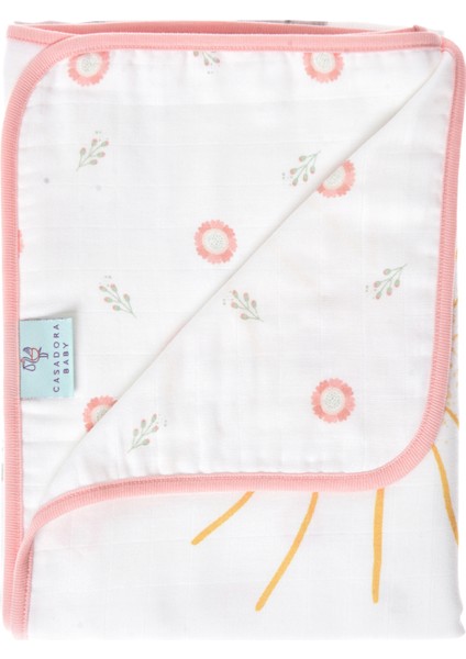 Loulou Organik Pamuk Biyeli Çift Taraflı Kız Bebek Müslin Battaniye modelleri