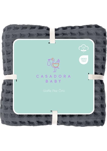 Koyu Gri %100 Organik Pamuk Tek Kişilik Waffle Pike Örtü 160 x 220 cm indirimleri