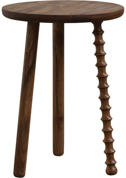 Omur Keten Yağlı Ceviz Yan Sehpa 45 cm