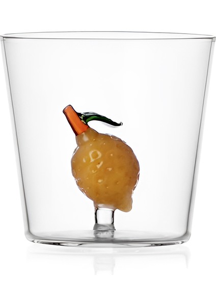 Limon Figürlü Cam Su Bardağı