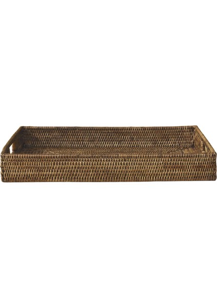 Dikdörtgen Rattan Servis Tepsisi