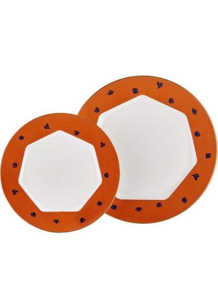 Mislina Turuncu 6 Kişilik 34 Parça Bone Kahvaltı Takımı fırsatları