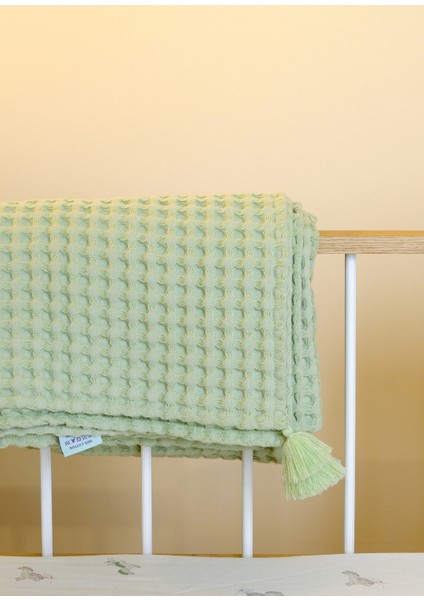 Mint Organik Pamuk Bebek Çocuk Waffle Pike Örtü 160 x 220 cm fırsatları
