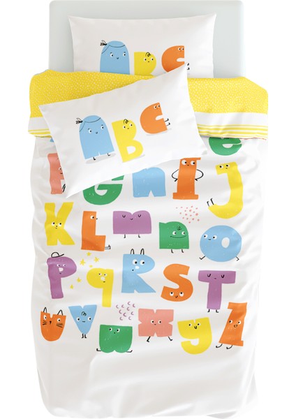 Alphabed Pamuk Saten Bebek Çocuk Nevresim Seti 100 x 150 cm