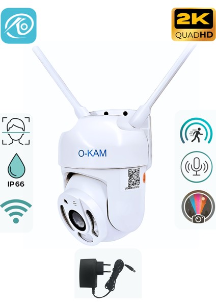 3mp Wifi Güvenlik Kamerası Gece Renkli 355° Döner Çift Yön Ses Sd Destekli