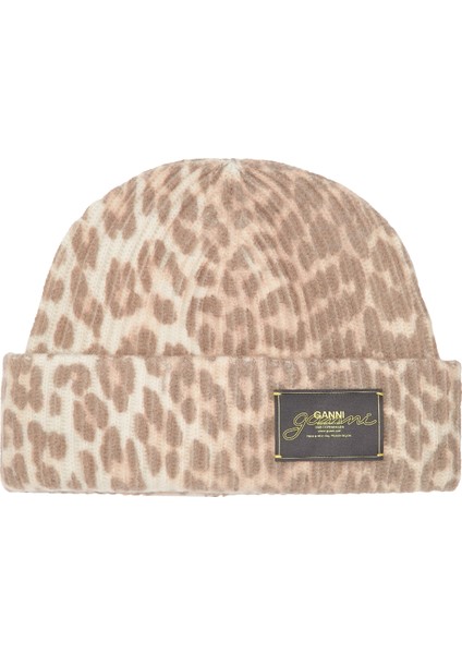 Leopar Kadın Yün Bere