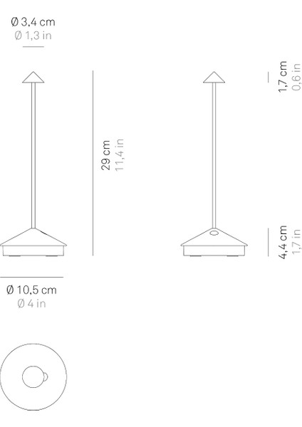 Pina Pro Beyaz Şarjlı Masa Lambası