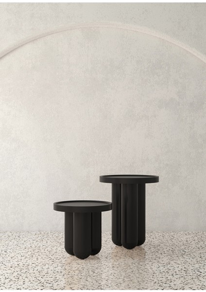 Siyah Ahşap Mantar 2'li Yan Sehpa fiyatları