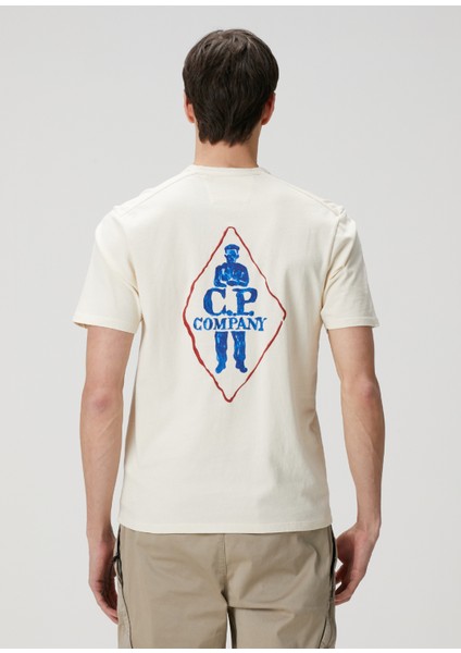 Açık Bej Logo Baskılı Jersey T-Shirt fırsatları