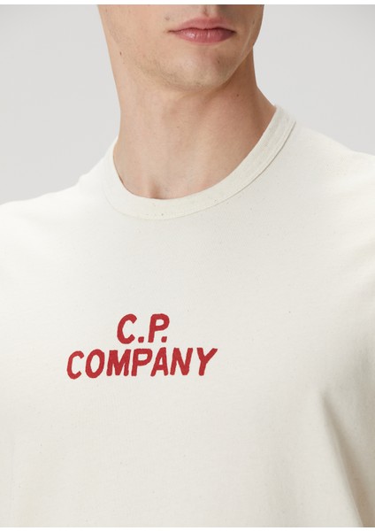 Açık Bej Logo Baskılı Jersey T-Shirt indirimleri