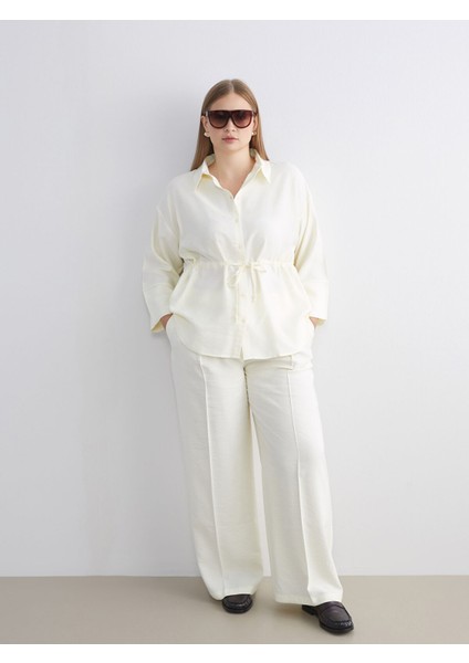 Yeni Sezon Loose Fit Geniş Paça Kadın Pileli Pantolon fiyatları