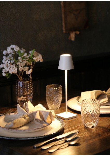 Poldina Beyaz Micro Şarjlı LED Masa Lambası modelleri