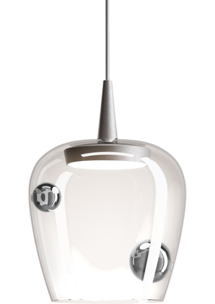 Bilia Şeffaf Gümüş Toplu Cam Küçük Boy Sarkıt