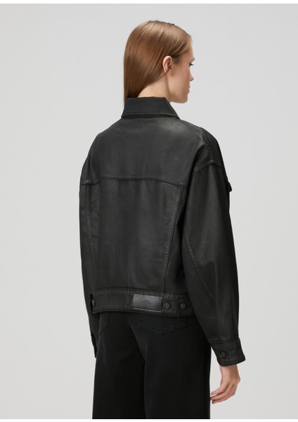 Oli Siyah Crop Trucker Ceket fırsatları