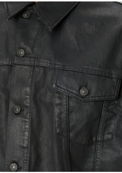 Oli Siyah Crop Trucker Ceket indirimleri