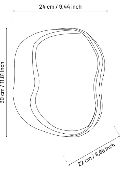 Gambia Siyah Bal Cam Aplik 36 cm