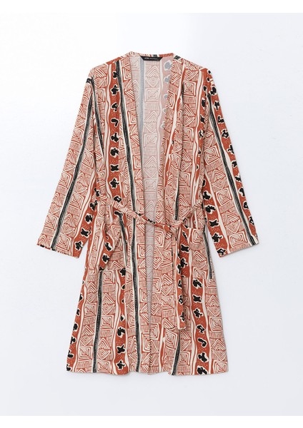 Yeni Sezon Şal Yaka Desenli Oversize Kadın Kimono indirimleri