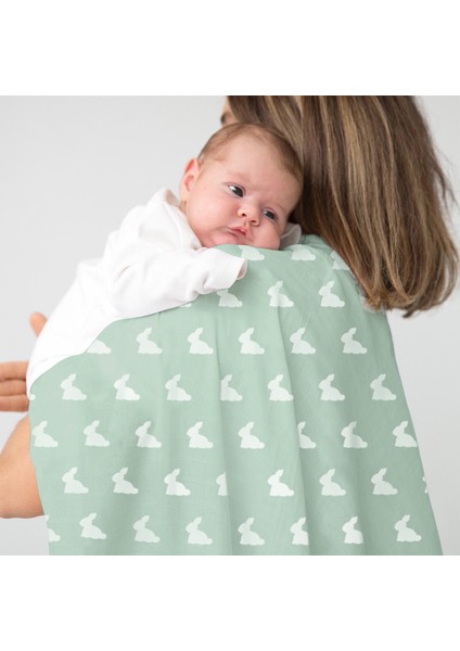 %100 Pamuk Mono Lapin Matcha Green Müslin Bebek Bakım Örtüsü 100 x 100 cm modelleri