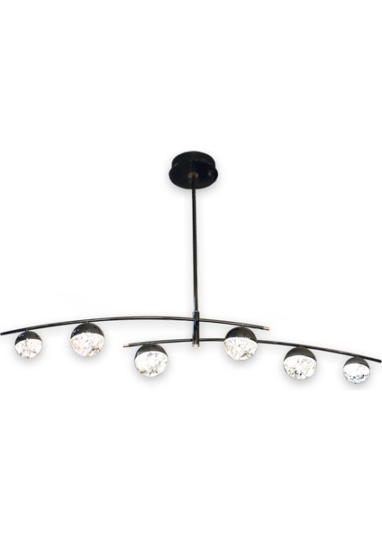 Lima Şeffaf Akrilik Platin 6'lı Sarkıt Avize