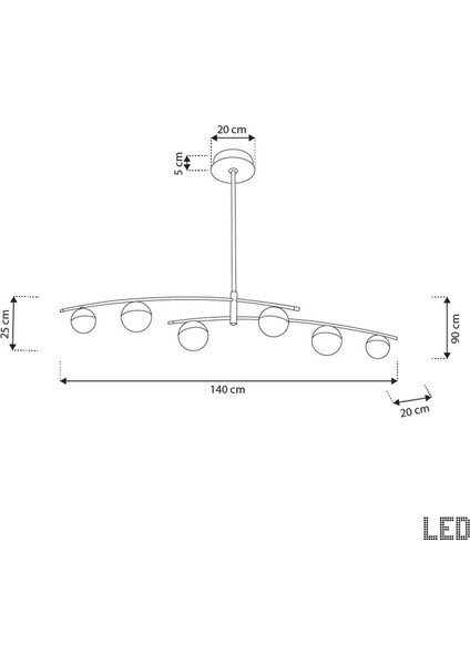 Lima Şeffaf Akrilik Platin 6'lı Sarkıt Avize modelleri