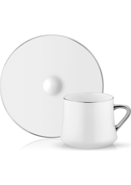 Sufi Platin Bone China 2'li Çay Kahve Fincanı Seti