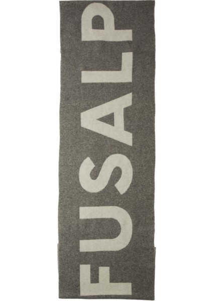 Gri Beyaz Logolu Kadın Yün Atkı fiyatları