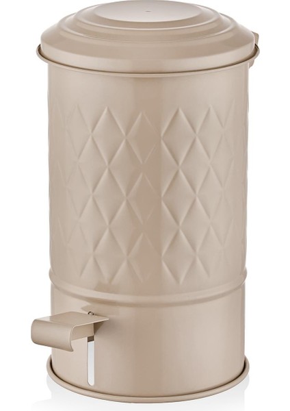 Prizma Karamel Galvaniz Pedallı Banyo Çöp Kovası 5 Lt