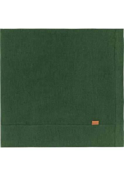 Linen Koyu Yeşil Keten Masa Örtüsü 150 x 250 cm