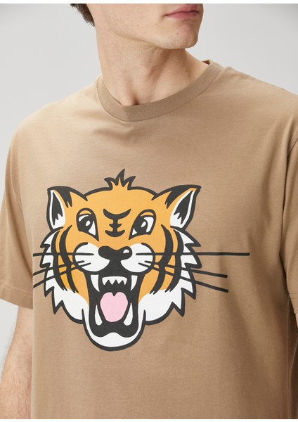 Happy Tiger Classic Taba T-Shirt indirimleri