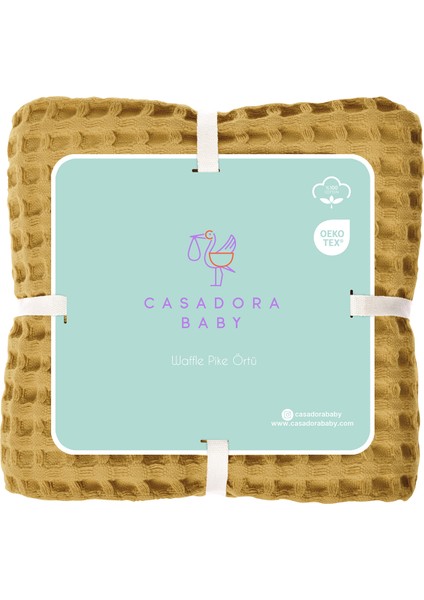 Hardal %100 Pamuk Waffle Bebek Pike Örtü 90 x 120 cm fiyatları