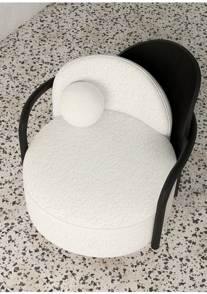 Ear Siyah Ekru Teddy Top Yastıklı Berjer fiyatları