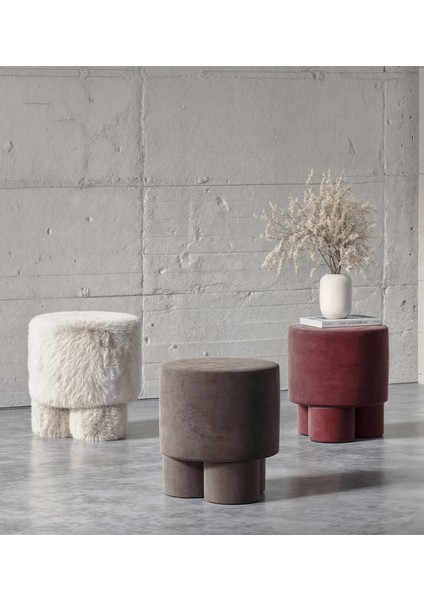 Boo Kahverengi Kadife Puf fiyatları