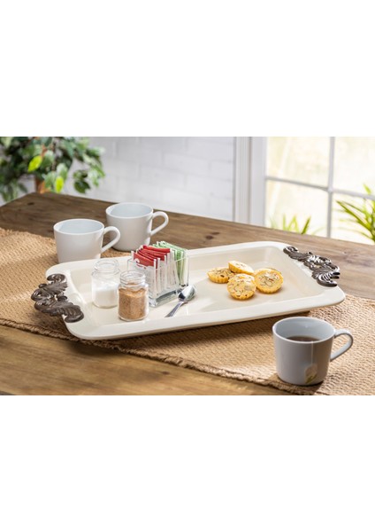 Acanthus Tray Krem Seramik Tepsi fiyatları