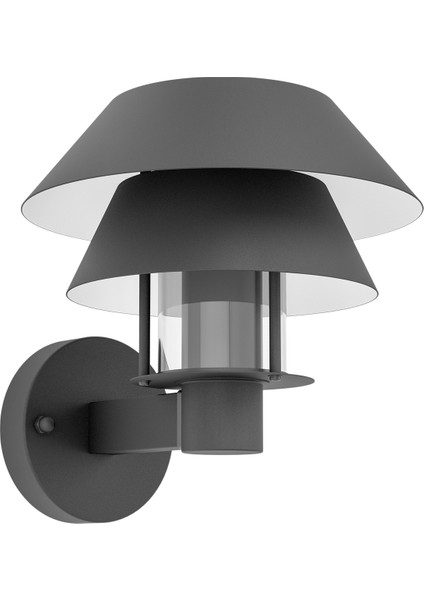 Chıappera Siyah Beyaz Galvanizli Çelik Duvar Aplik Dış Mekan Aydınlatması