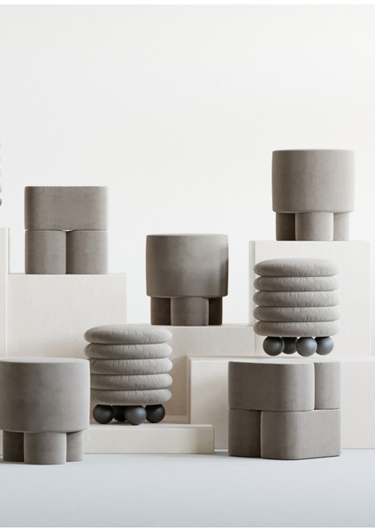 Ori Taş Rengi Kadife Puf fiyatları