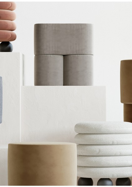 Ori Taş Rengi Kadife Puf modelleri