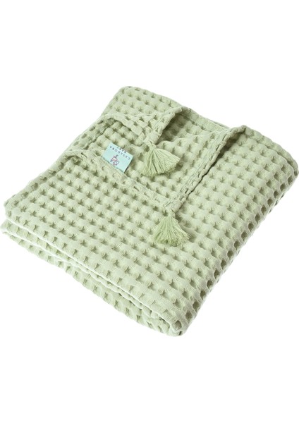 Mint %100 Pamuk Bebek Waffle Pike Örtü 90 x 120 cm