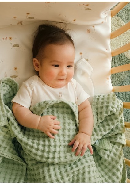 Mint %100 Pamuk Bebek Waffle Pike Örtü 90 x 120 cm indirimleri