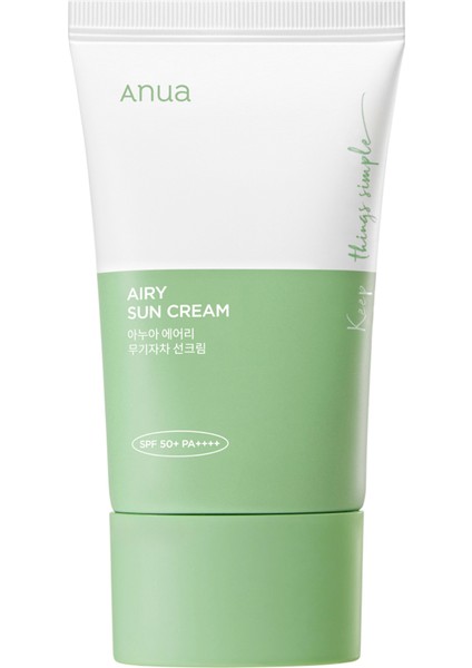 Airy Sun Cream SPF50+ Pa++++ Centella ve Mugwort Özlü Toz Karşıtı Güneş Kremi 50 ml