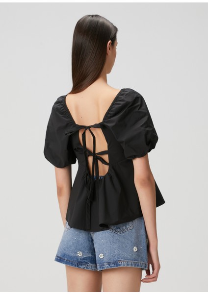 Lenie Siyah Peplum Bluz fırsatları
