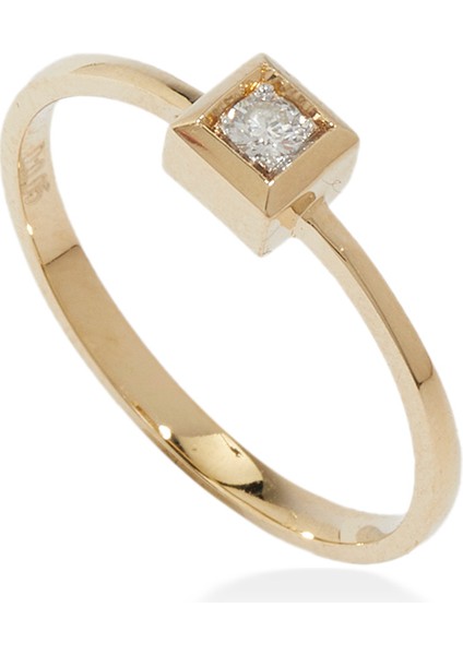 Pırlanta Detaylı Kadın Altın Yüzük