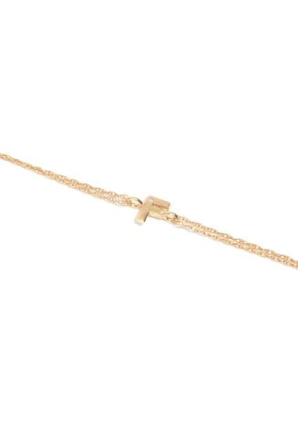 Taşlı Harf Detaylı Kadın Altın Bileklik fiyatları