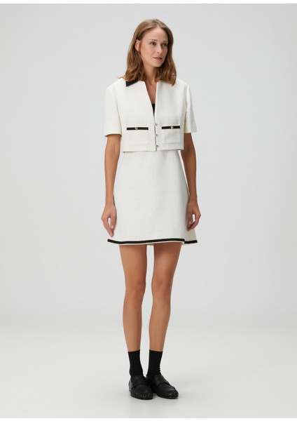 Ritanina Ekru Mini Tweed Elbise modelleri