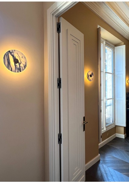 Art Deco Beyaz / Gri Doğal Taş Aplik indirimleri