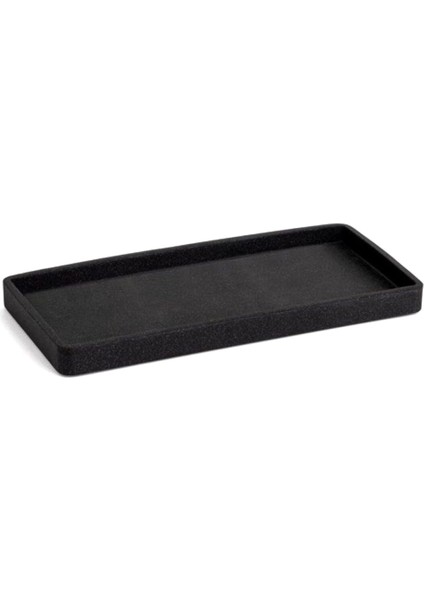 Siyah Dikdörtgen Banyo Tepsisi 140X302 mm